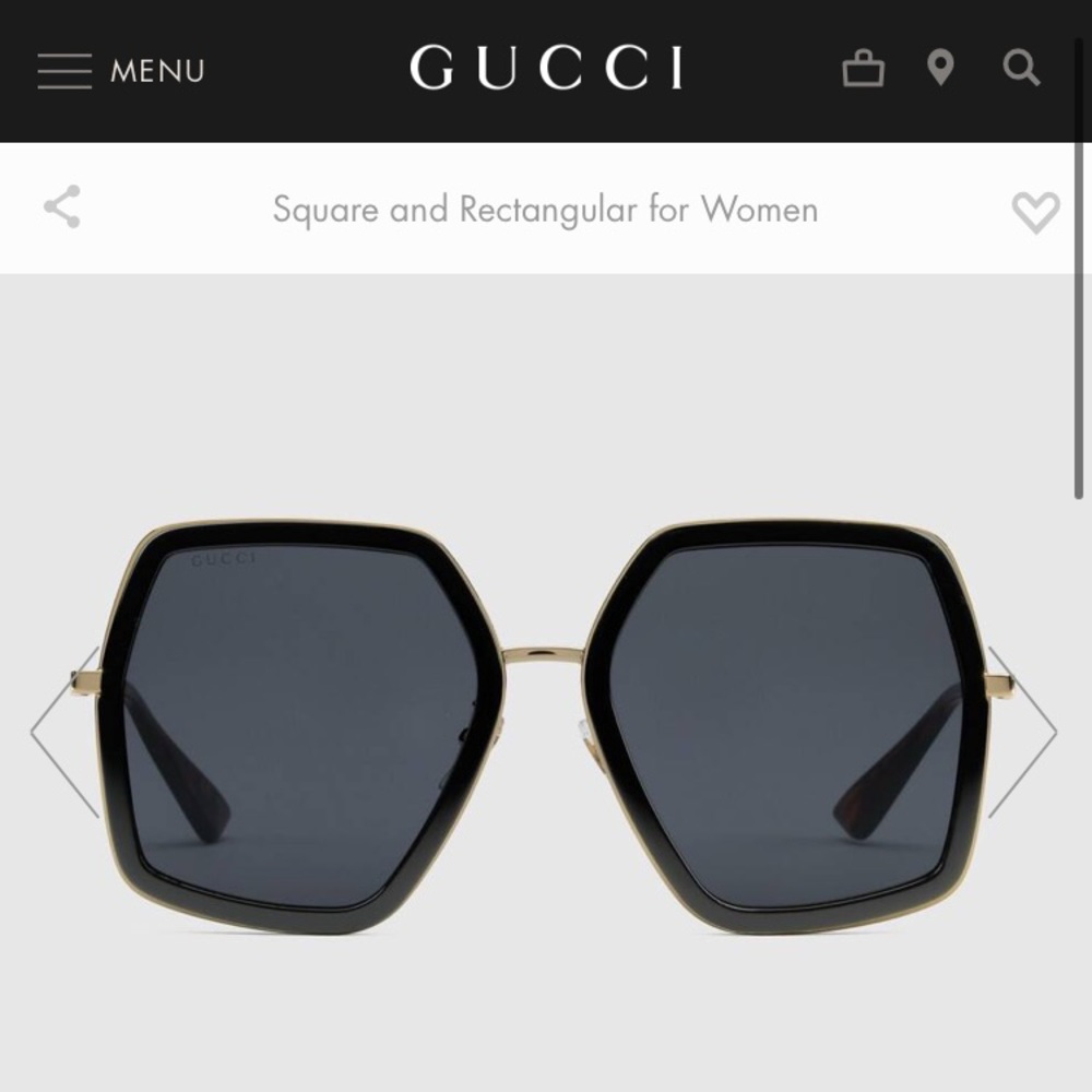New Gucci square oversized sunglasses with case
